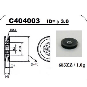 Con lăn vòng bi sứ bearing roller guide Yuasa Yarn No. C404003